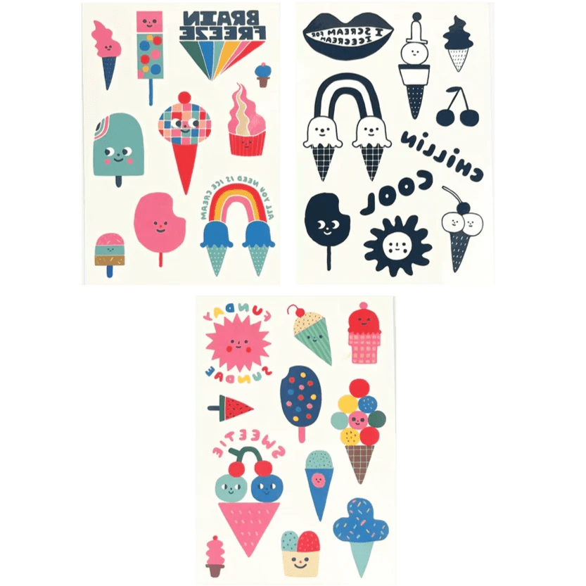 Ooly Temporary Tattoos Default Mini Tattoo Palooza Temporary Tattoos - Ice Cream Party