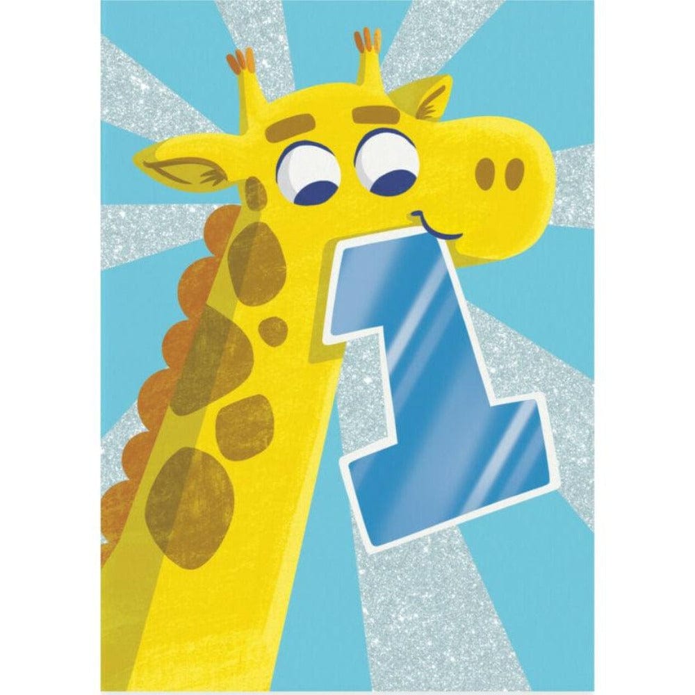 Peaceable Kingdom Gift Enclosure Cards 1 Year Old Giraffe Foil and Glitter Card