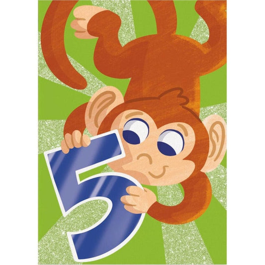 Peaceable Kingdom Gift Enclosure Cards 5 Year Old Monkey Birthday Card