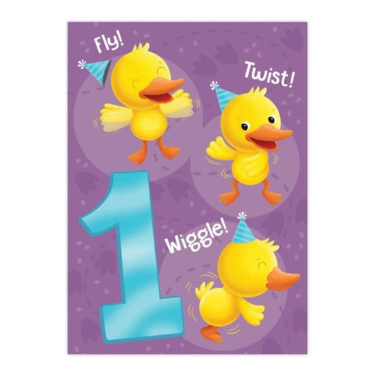 Peaceable Kingdom Gift Enclosure Cards Duck 1 Year Old Foil Card