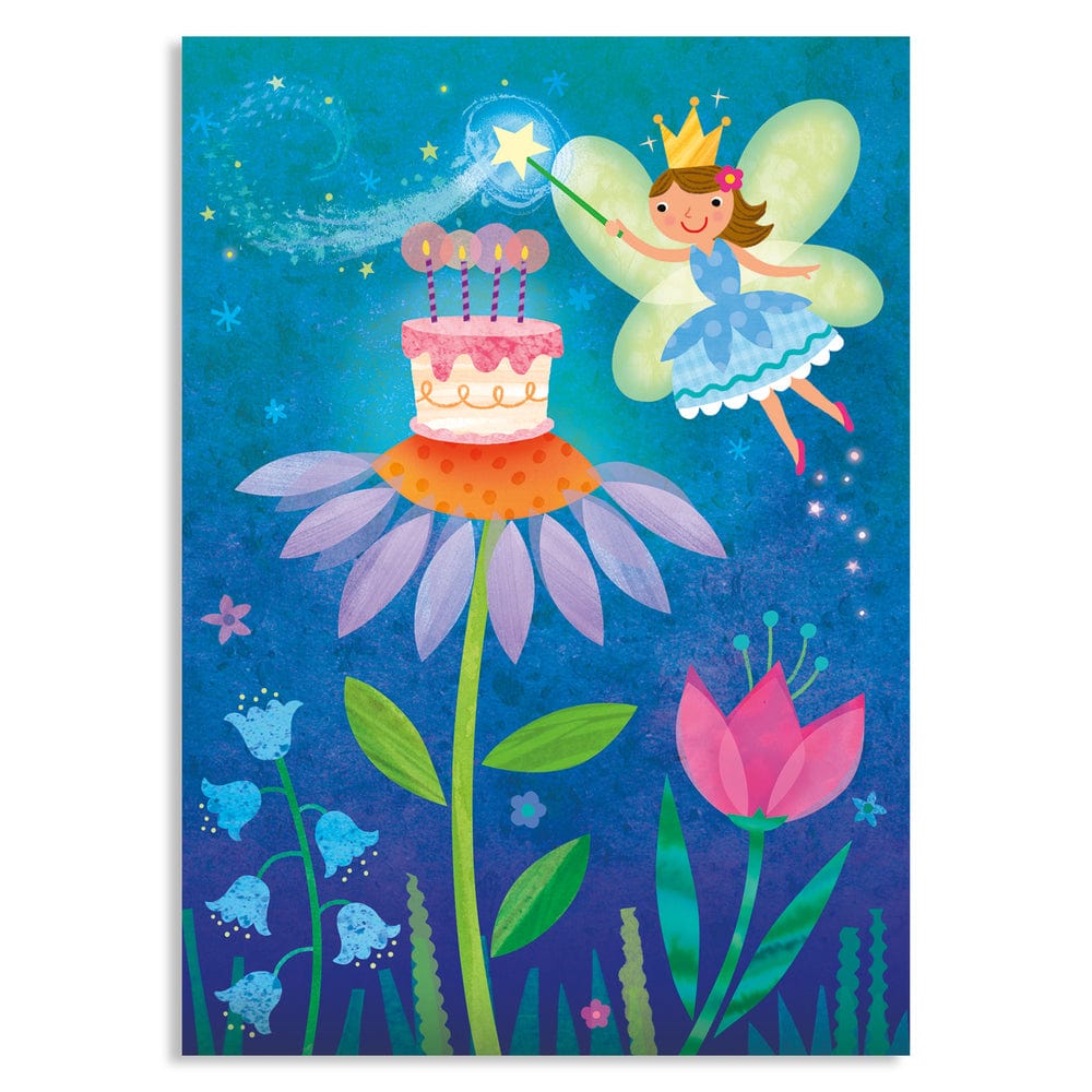 Peaceable Kingdom Gift Enclosure Cards Fairy with Cake Glitter Birthday Card