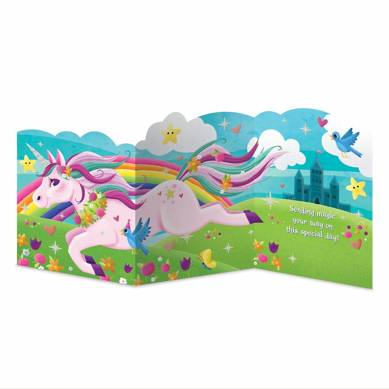 Peaceable Kingdom Gift Enclosure Cards Unicorn Tri-Fold Card