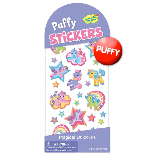 Peaceable Kingdom Stickers Magical Unicorn Puffy Stickers