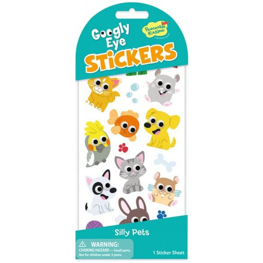 Peaceable Kingdom Stickers Silly Pets Googly Eye Stickers