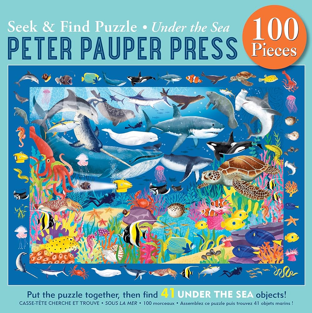 Peter Pauper Press 100 Piece Puzzles Under the Sea Seek & Find 100 Piece Puzzle