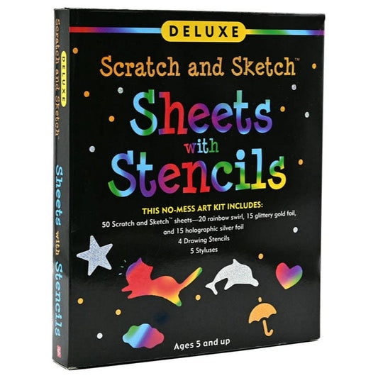 Peter Pauper Press Stencils Default Deluxe Scratch and Sketch Sheets with Stencils