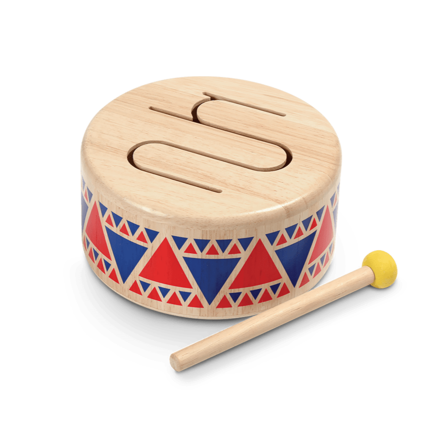 Plan Toys Music Solid Drum (red/blue band)