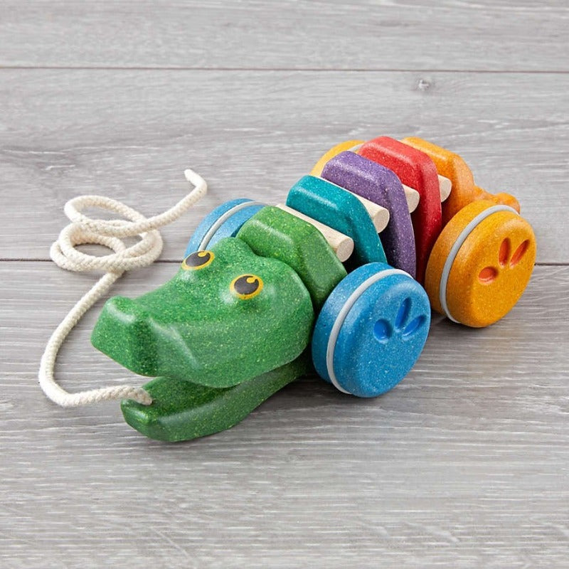Plan Toys Pull-Along Toys Rainbow Alligator Pull Toy