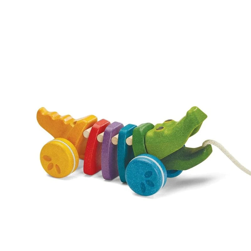 Plan Toys Pull-Along Toys Rainbow Alligator Pull Toy