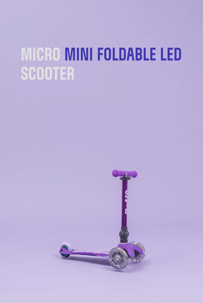 Mini Foldable LED Scooter - Neon Yellow/Blue