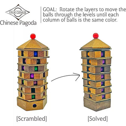 Project Genius Brain Teaser Games Chinese Pagoda Puzzle