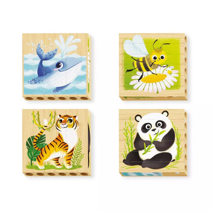 Quercetti Chunky Puzzles Default Four Puzzle - Endangered Animals