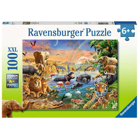 Ravensburger 100 Piece Puzzles Savannah Jungle Waterhole 100 Piece Puzzle