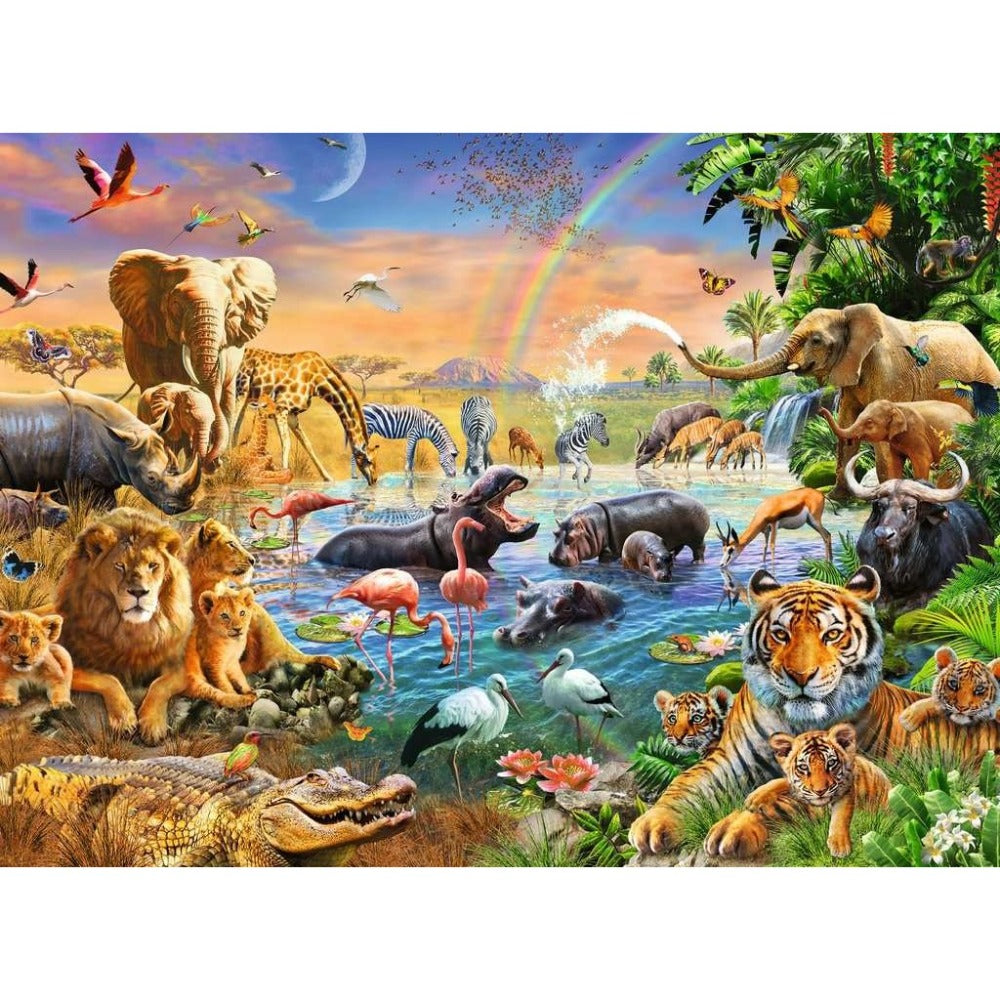 Ravensburger 100 Piece Puzzles Savannah Jungle Waterhole 100 Piece Puzzle
