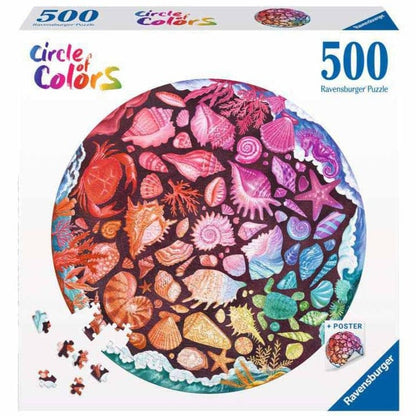 Ravensburger 500 Piece Puzzles Default Circle of Colors: Seashells 500 Piece Round Puzzle