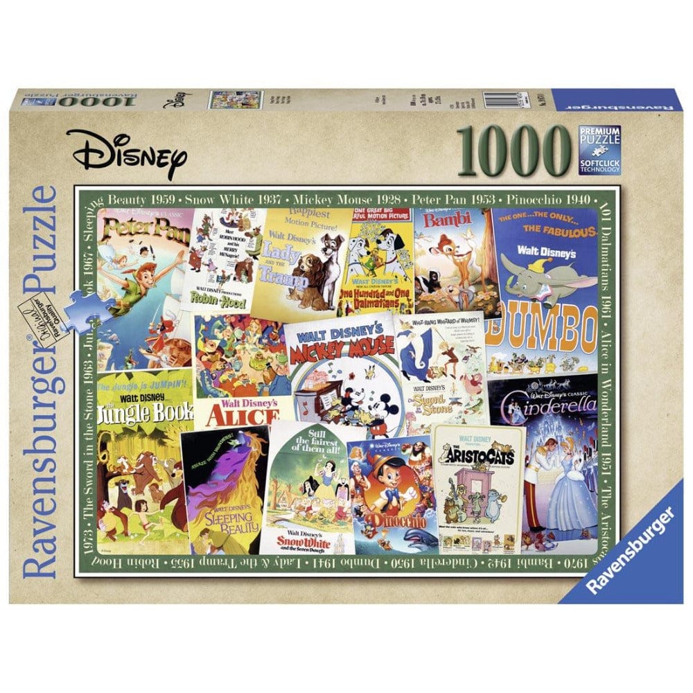 Ravensburger Disney Puzzles Disney Vintage Movie Posters 1000 Piece Puzzle