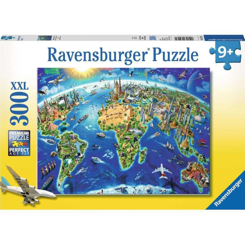 Ravensburger Puzzles World Landmarks Map 300 Piece Puzzle