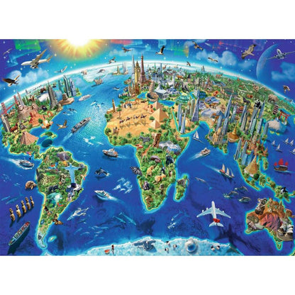 Ravensburger Puzzles World Landmarks Map 300 Piece Puzzle