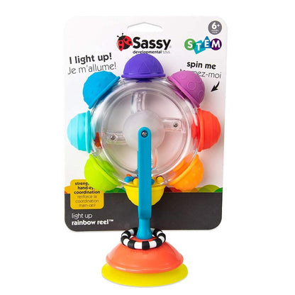 Sassy Infant Sensory Toys Light Up Rainbow Reel Tray Toy