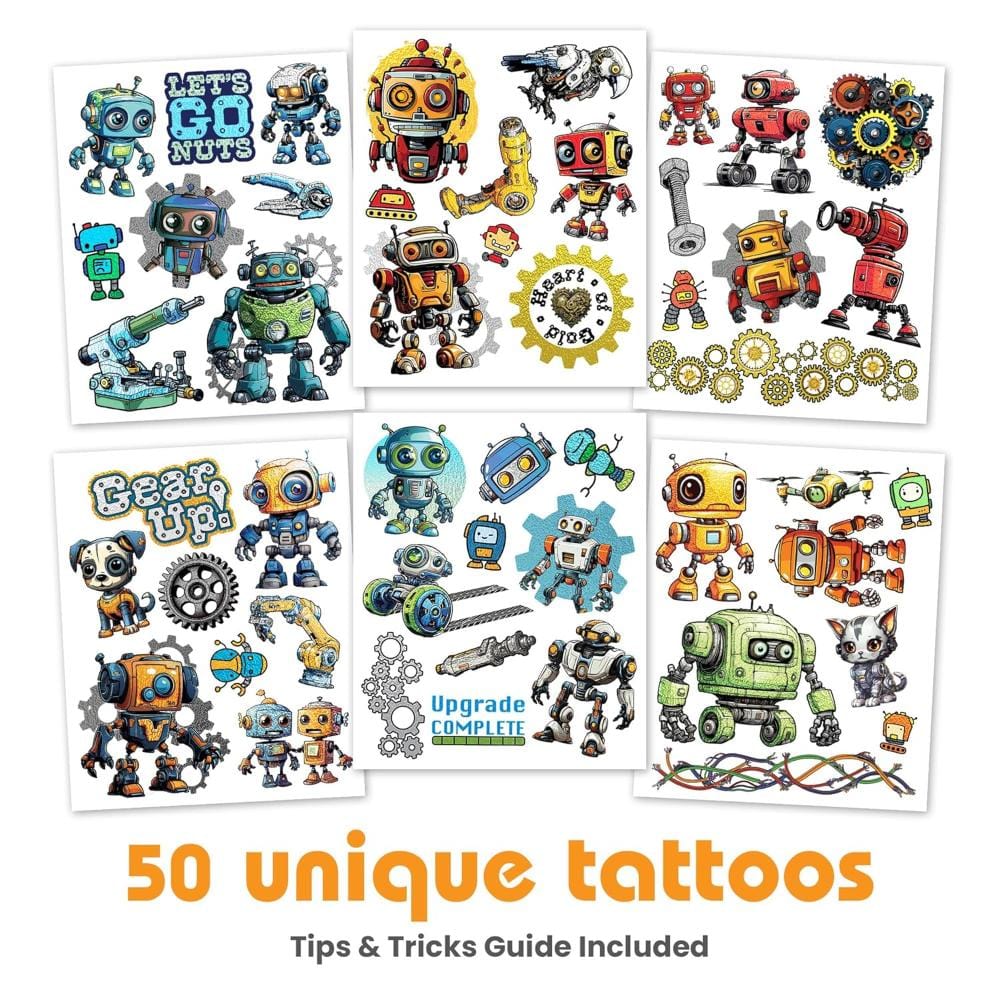 Savvi Temporary Tattoos Default Blunder Bots Metallic Tattoos