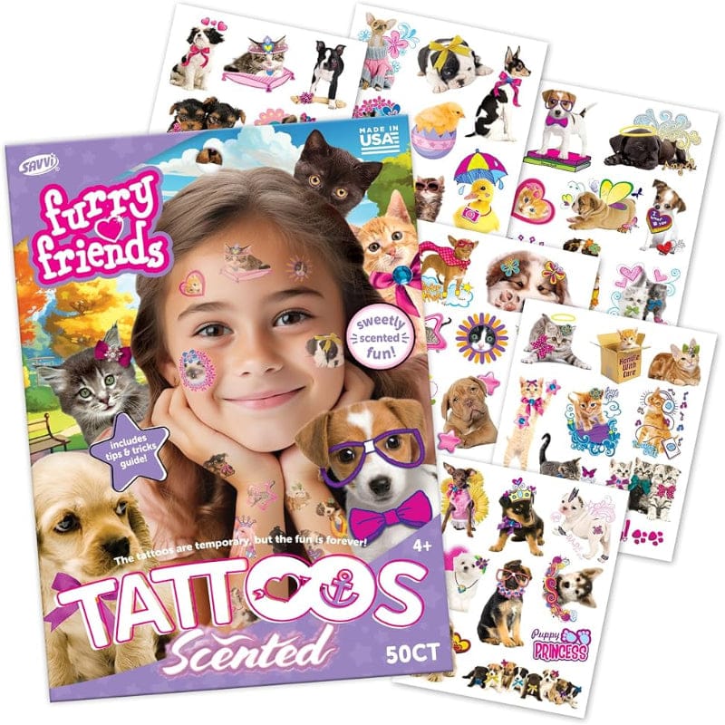 Savvi Temporary Tattoos Default Furry Friends Scented Tattoos