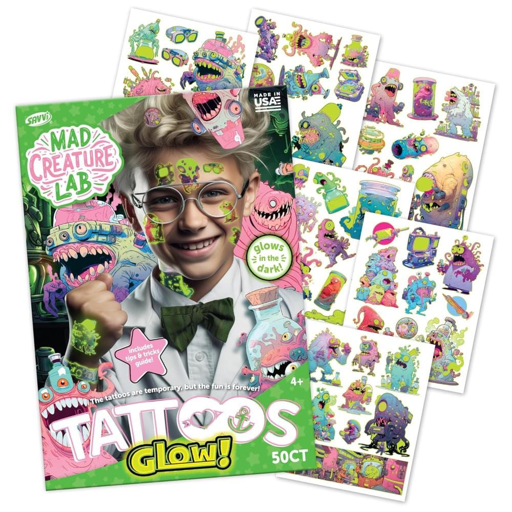 Savvi Temporary Tattoos Default Mad Creature Lab Glow Tattoos