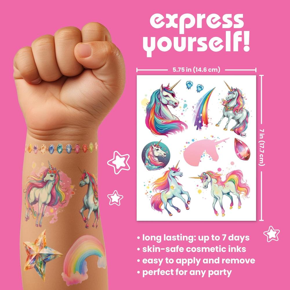 Savvi Temporary Tattoos Default Magic Gem Unicorn Tattoos