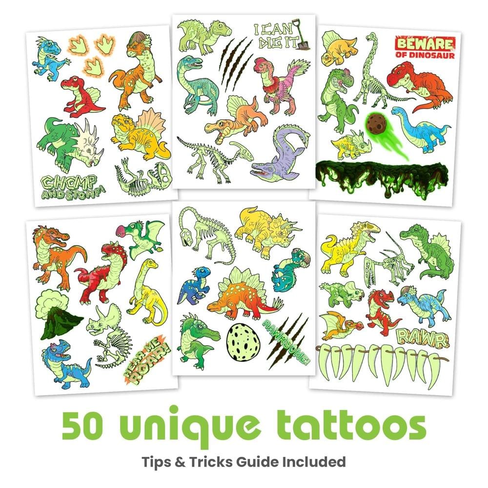 Savvi Temporary Tattoos Default Mighty Dino Glow Tattoos