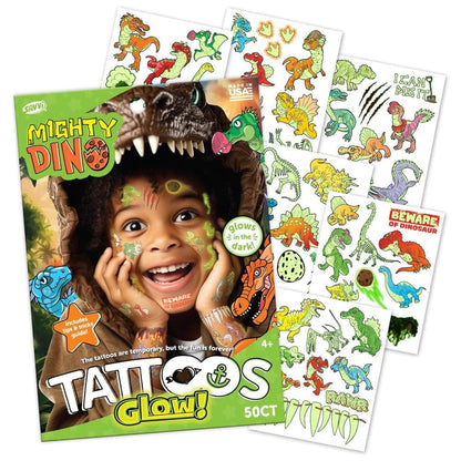 Savvi Temporary Tattoos Default Mighty Dino Glow Tattoos