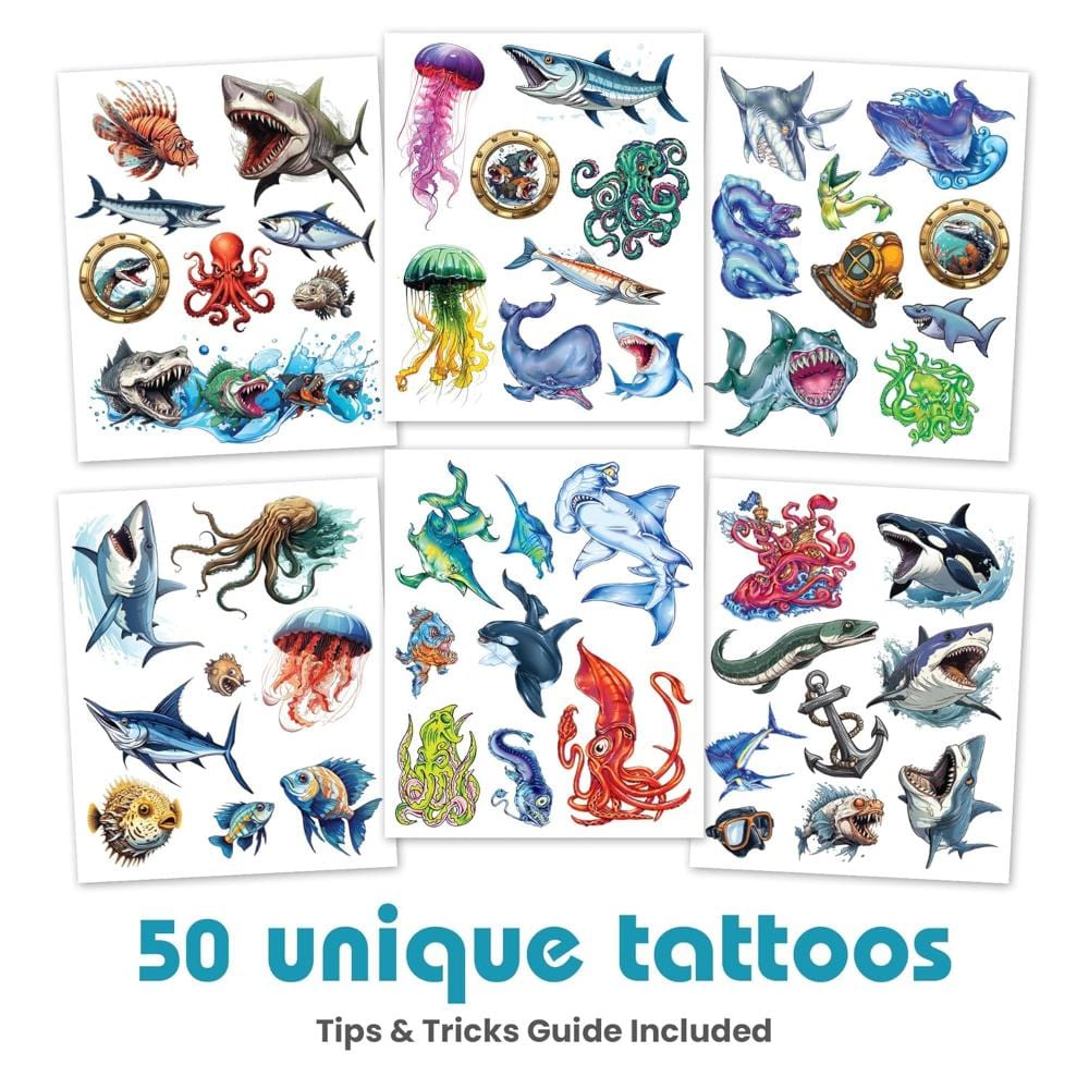 Savvi Temporary Tattoos Default Sea Creature Tattoos