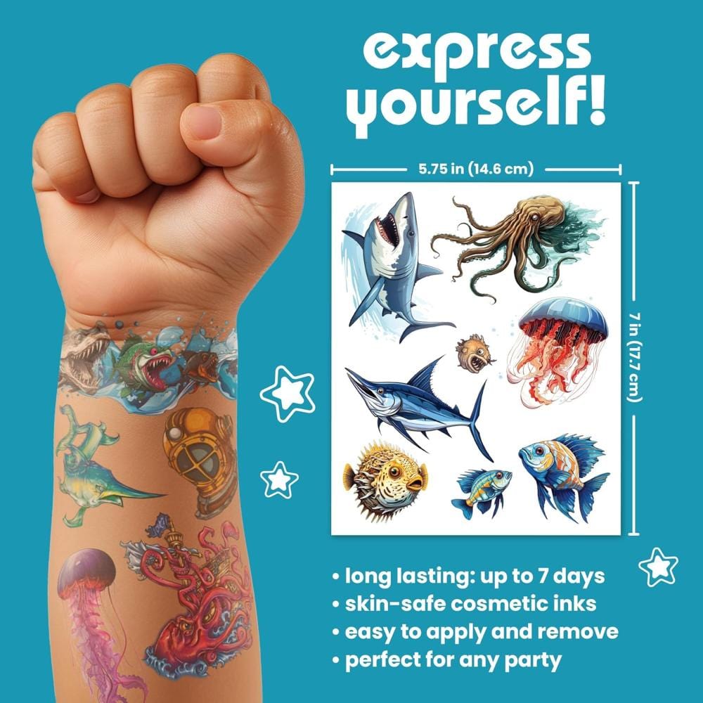 Savvi Temporary Tattoos Default Sea Creature Tattoos