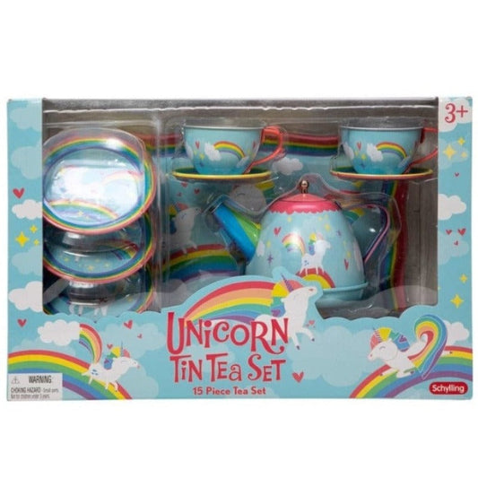 Schylling Pretend Play Unicorn Tin Tea Set