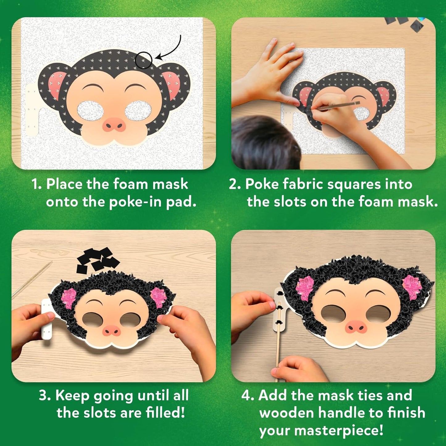Skillmatics Art & Craft Activity Kits Poke in Art - Animal Masks