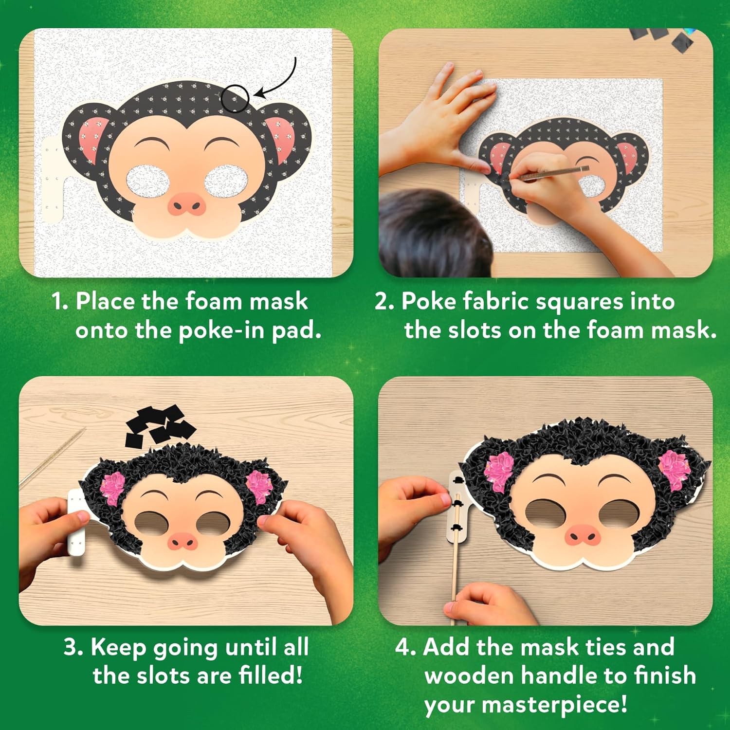 Skillmatics Art & Craft Activity Kits Poke in Art - Animal Masks