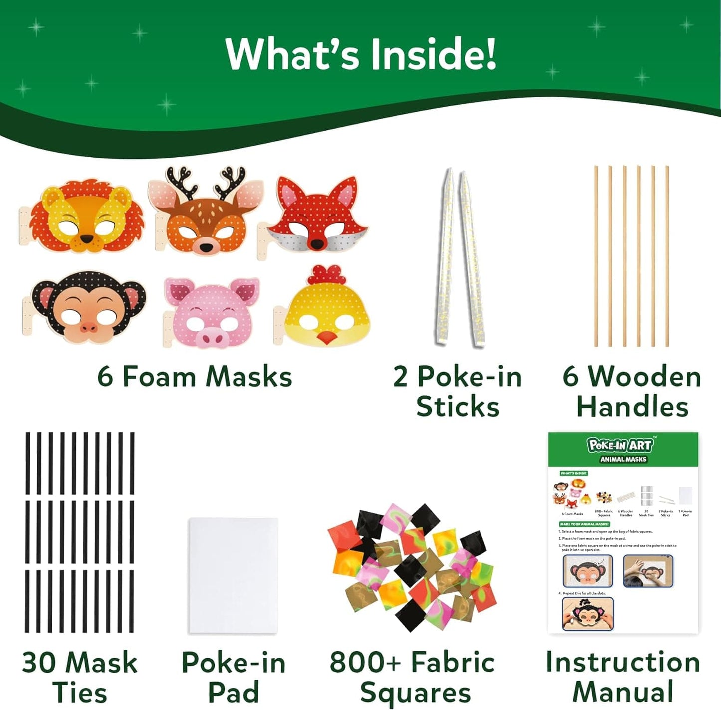 Skillmatics Art & Craft Activity Kits Poke in Art - Animal Masks