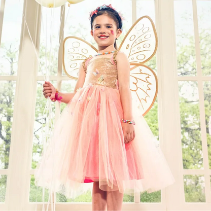 Speedy Monkey Dress Up Outfits Joanna Fairy Dress & Wings Set - Orange (3-4 yrs)