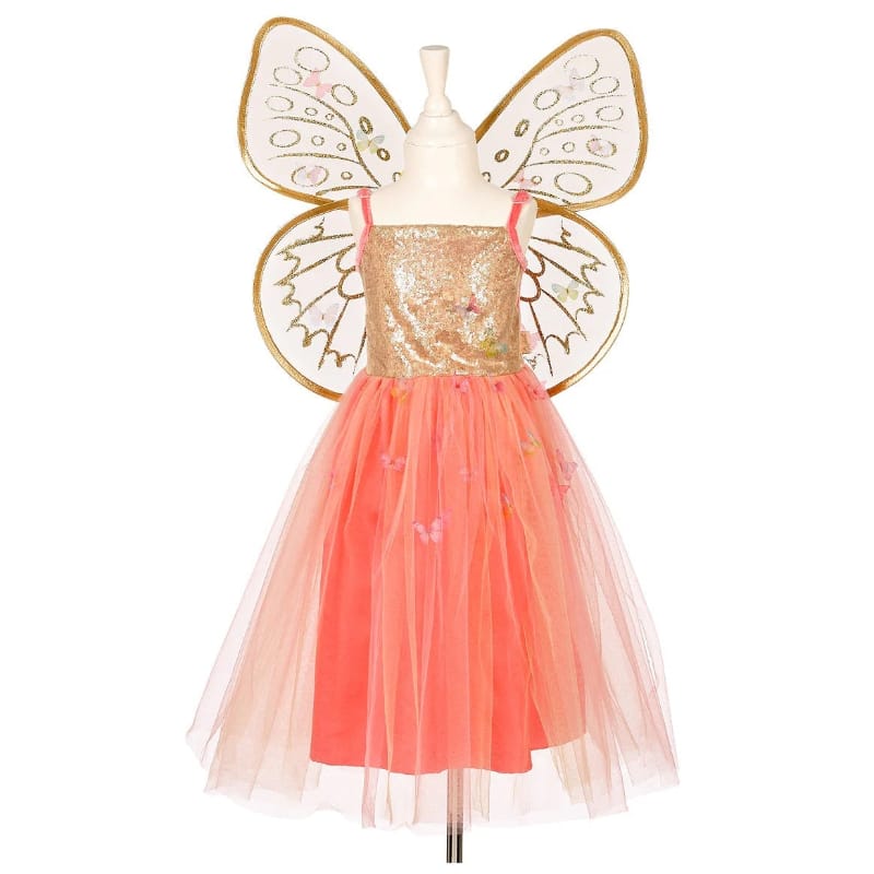 Speedy Monkey Dress Up Outfits Joanna Fairy Dress & Wings Set - Orange (3-4 yrs)