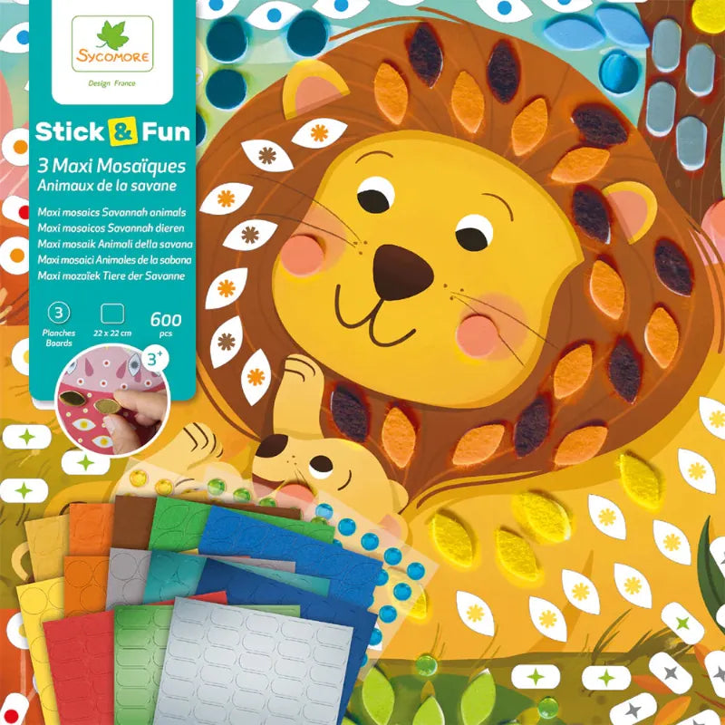 Speedy Monkey Sticker Activity Sets Stick n Fun - Savannah Animal Mosaics