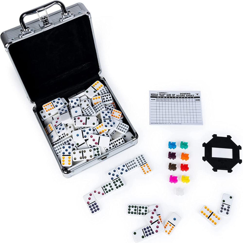 Spin Master Domino Games Mexican Train Dominoes with Carrying Case