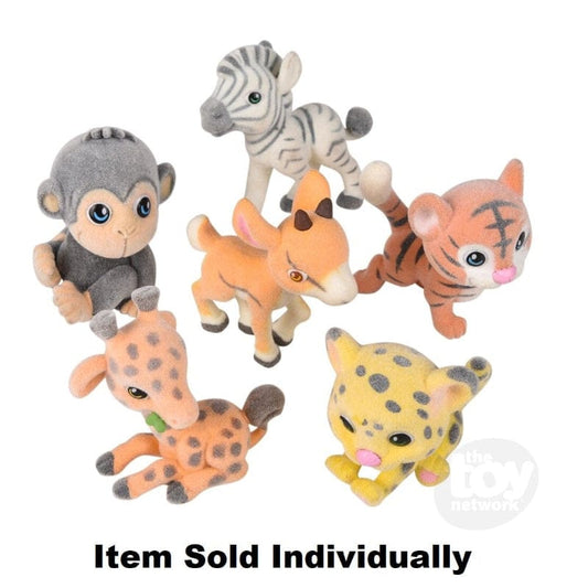 The Toy Network Plush Safari & Jungle Flocked Micro Zoo Animal (Assorted Styles)
