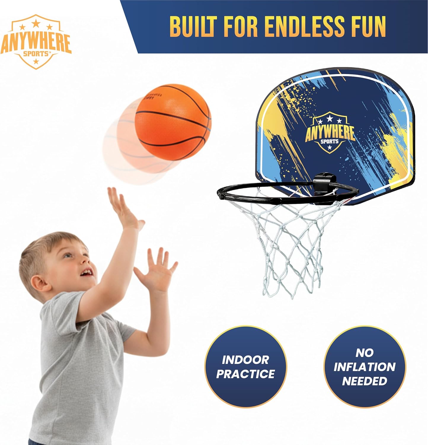 Thin Air Brands Physical Play Silent Basketball & Hoop Set