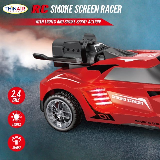 Thin Air Brands Remote Controlled Toys Default RC Smoke Screen Racer (Red)