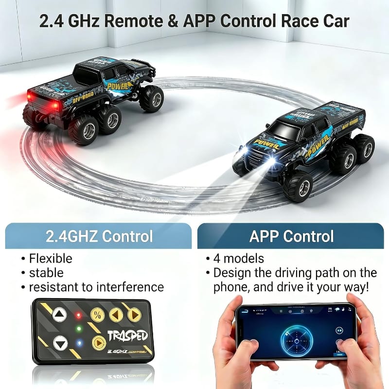 Thin Air Brands Remote Controlled Vehicles Mini RC 6-Wheel Truck & Trailer