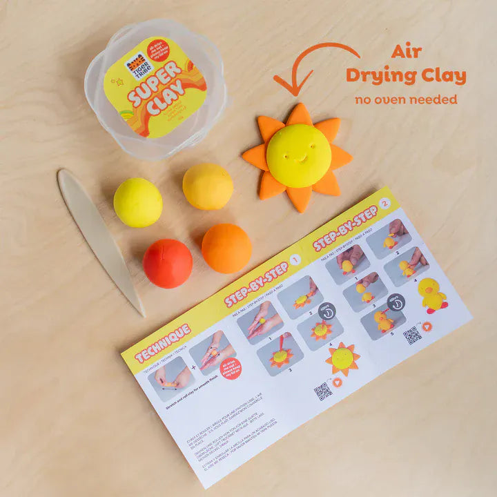 Tiger Tribe Clay Arts & Crafts Super Clay - Sunrise (Yellow & Orange)