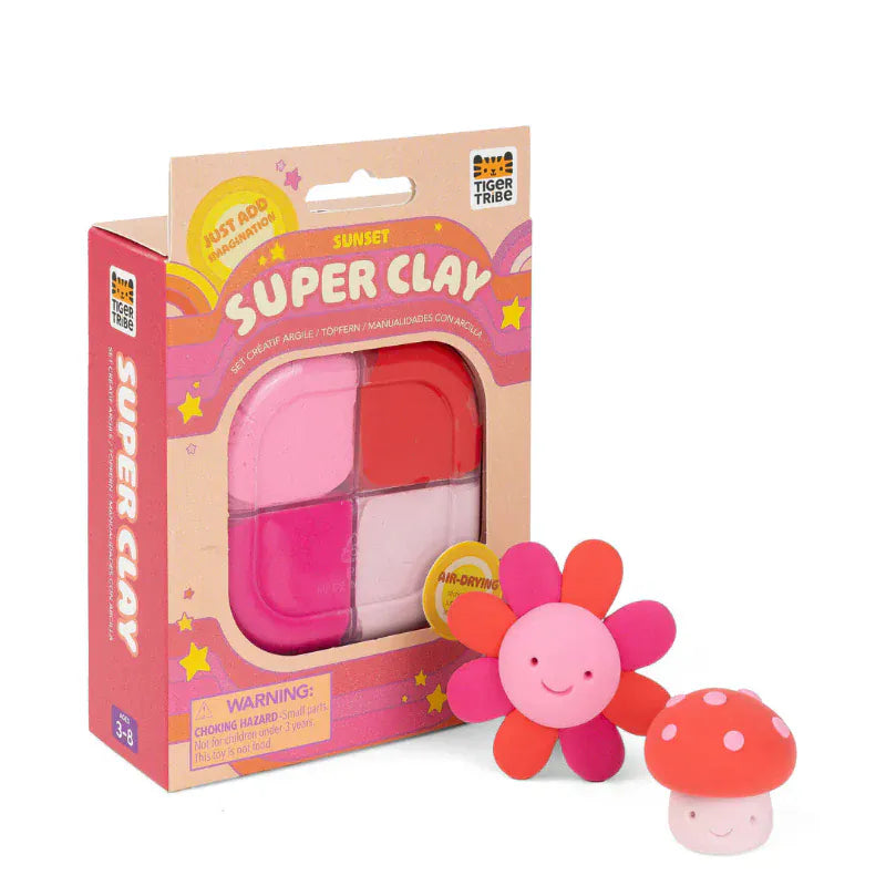 Tiger Tribe Clay Arts & Crafts Super Clay - Sunset (Pink & Red)