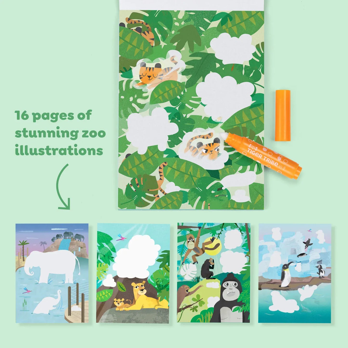 Tiger Tribe Coloring & Painting Books Colour Surprise - Zoo Adventures