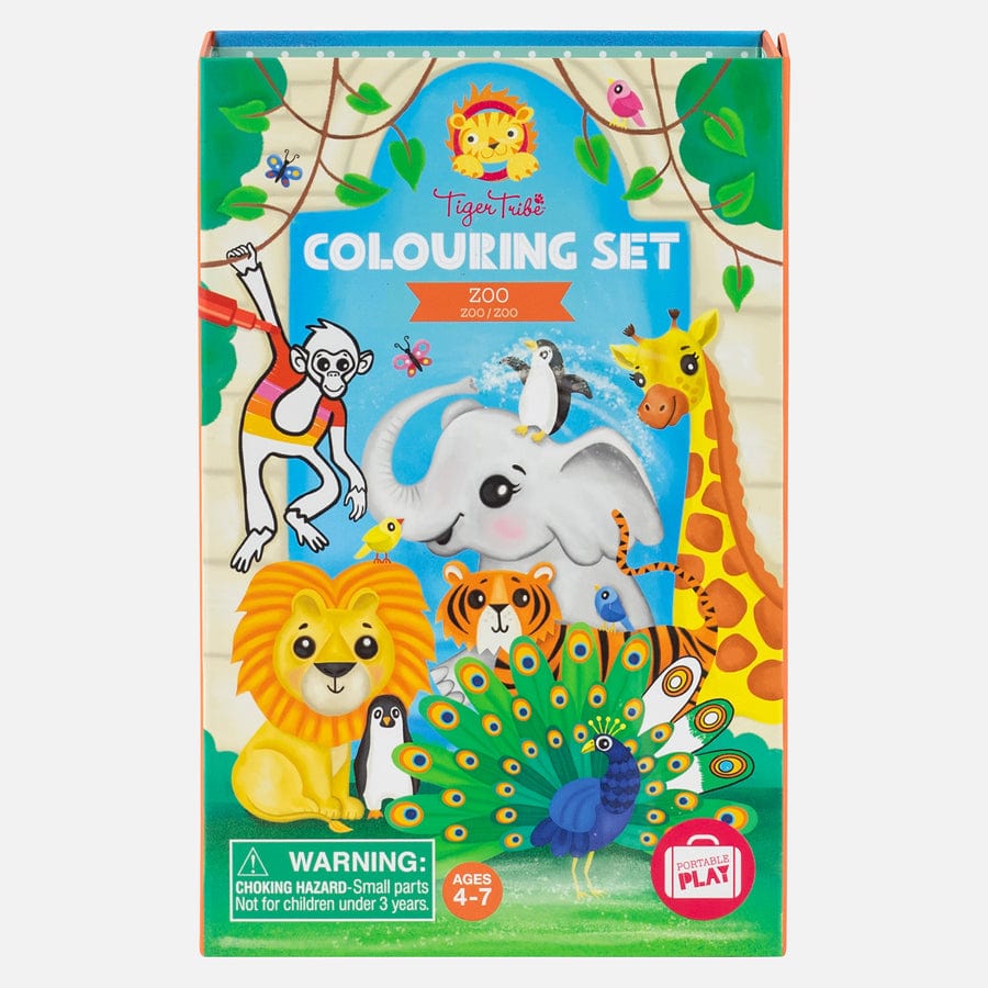 Tiger Tribe Coloring & Painting Kits Default Zoo Coloring Set