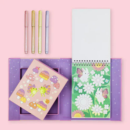 Tiger Tribe Coloring & Painting Kits Shimmer Coloring Set - Little Fairy Land
