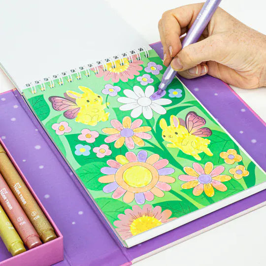 Tiger Tribe Coloring & Painting Kits Shimmer Coloring Set - Little Fairy Land