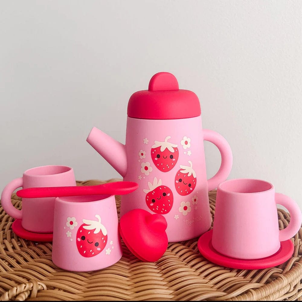 Tiger Tribe Pretend Play Default Strawberry Patch Silicone Tea Set